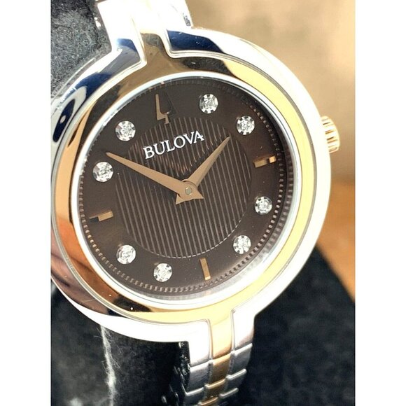 Bulova Women's Watch 98P194 Quartz Bangle Diamond Dial Rose Gold Silver … - Picture 13 of 14